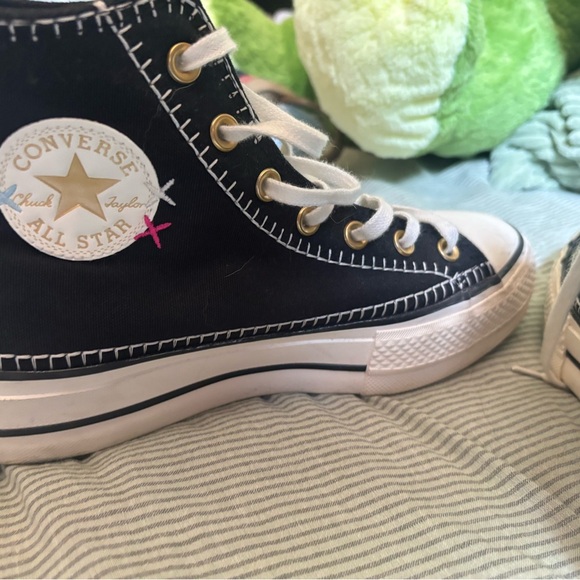 Converse Black High-Tops with White Accents - Picture 4 of 6